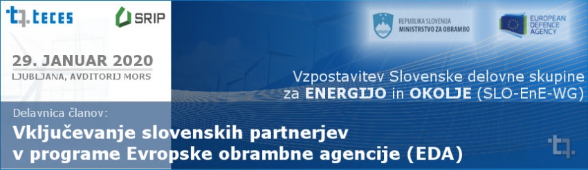 Delavnica: Vključevanje slovenskih partnerjev v programe energija in okolje Evropske obrambne agencije (EDA)